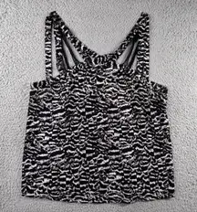 Fabletics‎ Liza Tank Top Women Large Lightweight Silky Semi Cropped Geometric