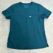 FIGS  “Catarina” teal blue PO 4228 one pocket scrub top short sleeve