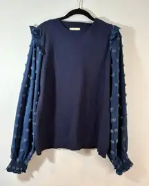 Betsey's Boutique Sweater Womens Medium Long Sleeve Pullover Textured sleeve top