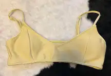 Yellow Ribbed Bikini Top