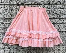 Partners Please by Malco Modes peaches and cream lace ruffle square dance skirt