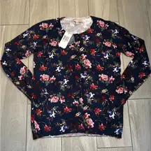 Philosophy navy floral cardigan size s nwt.