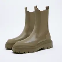 ZARA Chelsea Boot Khaki