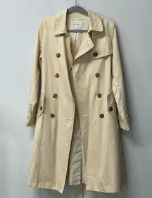 Banana Republic Women Beige Trench Coat Belted Size medium Career Boho Trendy