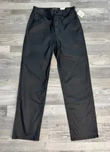 Free People We the Free NWT black coated staight leg pants size 28 E34