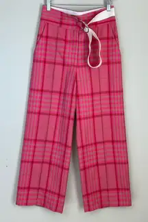 Rachel‎ Comey Wide Leg Pink Botiglia Plaid Pants Size 2