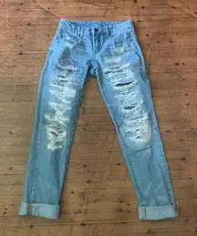 Blank NYC destroyed distressed cuffed size 24 normcore jeans