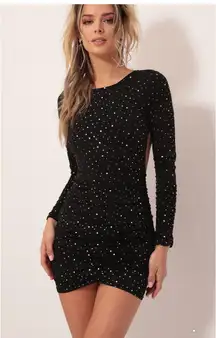 Lucy in the Sky Dress Mini Black Bodycon