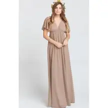 Show Me Your Mumu NWOT SMYM Faye Flutter Maxi Dress in Dune