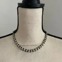 Sparkly Black Crystal Rhinestone Necklace & Earrings Set Matching Event Demure