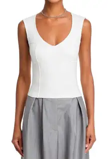AQUA‎ Bloomingdales White Bustier Tank Top Sleeveless Fitted XS