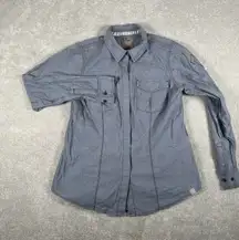 5.11 Tactical Women's Athena Long Sleeve Snap Button Chambray Top Size Small 511