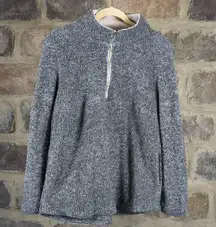 ENTRO Sweatshirt Heather Gray Teddy Fleece 1/2 zip pull over Woman's Size medium