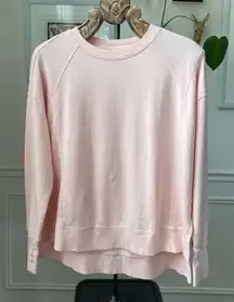 Sweaty Betty Organic Cotton After Class Longline Sweatshirt Soft Pink $78 XL