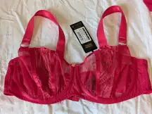 NWTS Scantilly By Curvy Kate Authority Balcony Bra 36DD Hot Pink