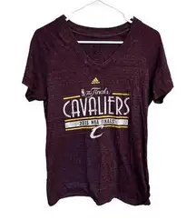 Adidas 2015 Basketball Cleveland Cavaliers Finals Wine Purple Gold Shirt XL