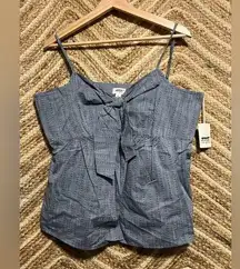 Women's Faux Denim Tank Top with Front Bow,Size XL,NWT