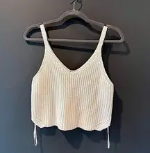 New Vici, Kendall Knit Sweater Crop Tank - Ivory - Small