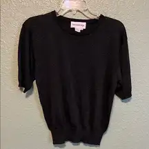 Vintage Sparkly Black Short Sleeve Sweater Breckenridge