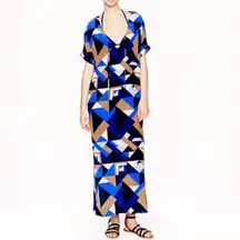 J.Crew Silk Geometric Maxi Dress