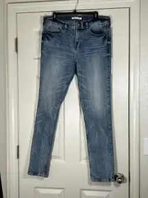 Mens Pacsun Blue Denim Jeans Stacked Skinny Medium Wash Cotton Blend Size 34x32