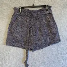 Thread & Supply NWT Woman Ruffle Belted Elastic Zebra Pattern Size Large Shorts