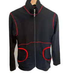 Mondor Figure skating zip up activewear black and red jacket size small