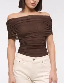 A&F Sheer Off the Shoulder Bodysuit