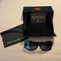 Bertha x Katrina Szish the Celerie black sunglasses NWOT in original velvet box.