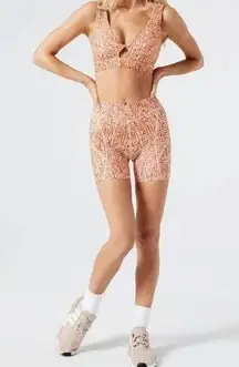 L*SPACE Set Do The Twist Sports Bra Carter Bike Short Wild Bunch Size XS Orange