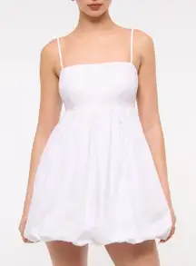 ABERCROMBIE BABYDOLL BUBBLE‎ HEM MINI DRESS WHITE SIZE XL TALL