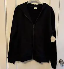 Pact Unisex S One For All Hoodie Black Zipper 100% Organic Cotton Athleisure