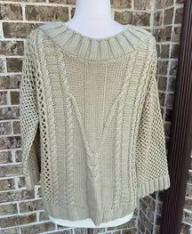 Alya Francesca Sweater Light Tan Crochet Sweater New