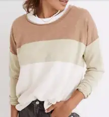 Madewell Palmdale Pullover Womens Size Large Linen‎ Colorblock Sweater Prep Knit