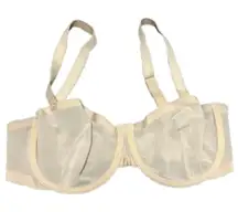 CUUP The Balconette Mesh Bra Sheer Nude‎ Minimalist Capsule Lingerie Size 34E