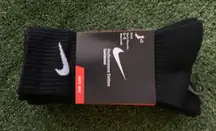 3 pack black Nike crew socks nwt