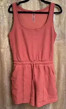 Lou & Grey Textured Shorts Tank Top Romper Dusty Rose Pink XS NWT