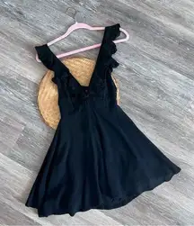 White fox boutique black mini fit & flare dress