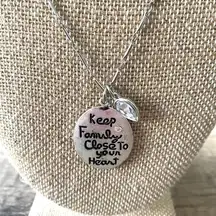 Family Silver Crystal Necklace