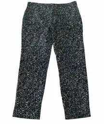 ZARA Basic Women’s Medium Green White Capris Abstract Print