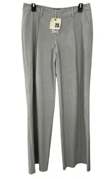 NWT SER.O.YA Wide Leg Trousers Gray Wool Blend‎ Pleated Dress Pants Size SMALL