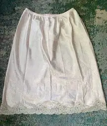 Christian Dior Vintage  pink bow floral lace trim skirt slip, size large