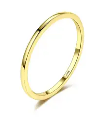 Sterling Silver SIZE 7 18kt Gold Plated 925  Solid Band