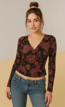 Y2K Metaphor Dark Romantic Fairygrunge Textured Floral Blouse Size M