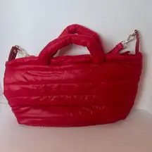 New Estee Lauder Weekender Travel‎ Puffer Bag Red with Adjustable Shoulder Strap