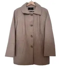 LONDON FOG Women's Single-Breasted Wool Blend Coat‎  XL