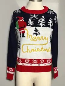 Tipsy Elves XS Yellow Snow Merry Christmas Crewneck Sweater