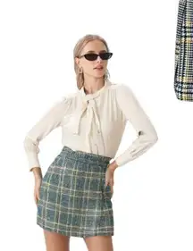 Y2K VTG. ABERCROMBIE PLAID‎ ZIP UP MINI SKIRT MEDIUM