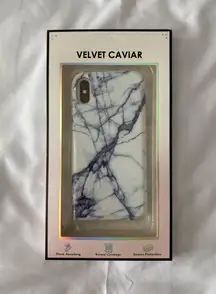 White And Black Marble Detail iPhone XS Phone Case