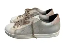 P448 John Sneaker White Silver Iridescent Light Pink Size 38